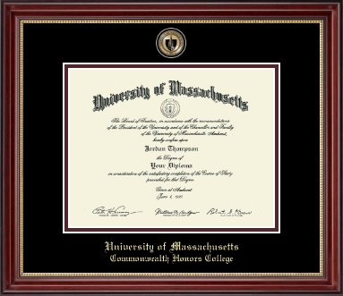 University of Massachusetts Amherst diploma frame - Masterpiece Medallion Diploma Frame in Kensington Gold