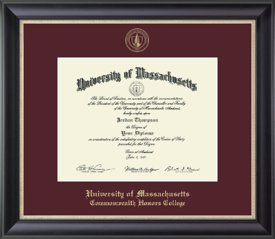 University of Massachusetts Amherst diploma frame - Gold Embossed Diploma Frame in Noir