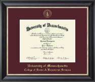University of Massachusetts Amherst diploma frame - Gold Embossed Diploma Frame in Noir