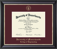 University of Massachusetts Amherst diploma frame - Gold Embossed Diploma Frame in Noir
