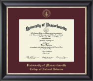 University of Massachusetts Amherst diploma frame - Gold Embossed Diploma Frame in Noir