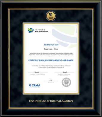 The Institute of Internal Auditors certificate frame - Gold Engraved Medallion Certificate Frame in Onyx Gold