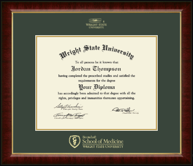 Wright State University diploma frame - Gold Embossed Diploma Frame in Murano