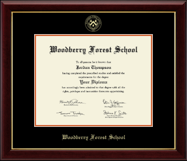 Woodberry Forest School diploma frame - Gold Embossed Diploma Frame in Gallery