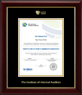 The Institute of Internal Auditors certificate frame - Gold Embossed Certificate Frame in Gallery