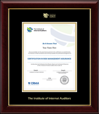 The Institute of Internal Auditors certificate frame - Gold Embossed Certificate Frame in Gallery