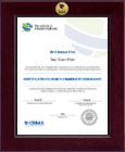 The Institute of Internal Auditors certificate frame - Century Gold Engraved Certificate Frame in Cordova