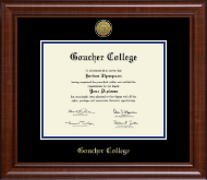 Goucher College diploma frame - Gold Engraved Medallion Diploma Frame in Prescott