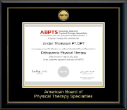 American Board of Physical Therapy Specialties certificate frame - Gold Engraved Medallion Certificate Frame in Onyx Gold