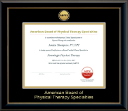 American Board of Physical Therapy Specialties certificate frame - Gold Engraved Medallion Certificate Frame in Onyx Gold