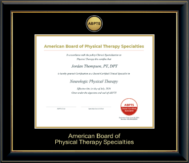 American Board of Physical Therapy Specialties certificate frame - Gold Engraved Medallion Certificate Frame in Onyx Gold