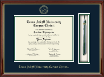 Texas A&M University Corpus Christi diploma frame - Tassel & Cord Diploma Frame in Southport Gold