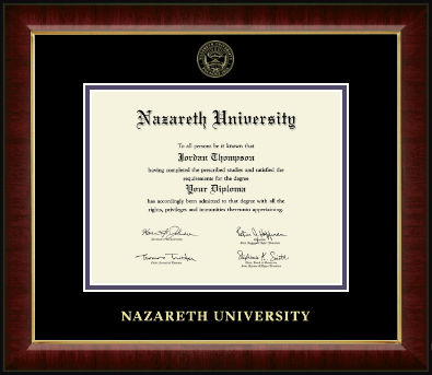 Nazareth University diploma frame - Gold Embossed Diploma Frame in Murano