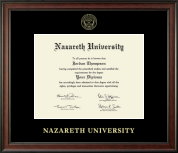 Nazareth University diploma frame - Gold Embossed Diploma Frame in Studio