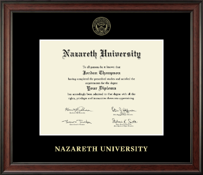 Nazareth University diploma frame - Gold Embossed Diploma Frame in Studio