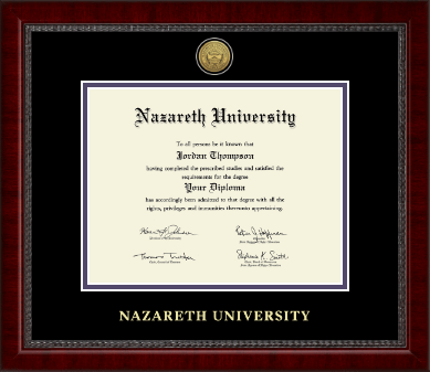 Nazareth University diploma frame - Gold Engraved Medallion Diploma Frame in Sutton