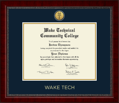Wake Technical Community College diploma frame - Gold Engraved Medallion Diploma Frame in Sutton