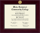 Wake Technical Community College diploma frame - Century Gold Engraved Diploma Frame in Cordova