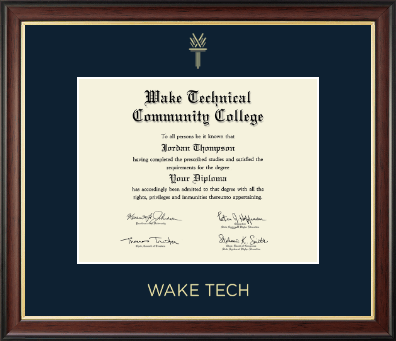 Wake Technical Community College diploma frame - Gold Embossed Diploma Frame in Studio Gold