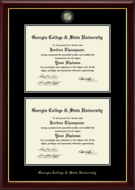 Georgia College & State University diploma frame - Masterpiece Medallion Double Diploma Frame in Gallery