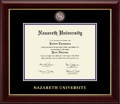 Nazareth University diploma frame - Masterpiece Medallion Diploma Frame in Gallery