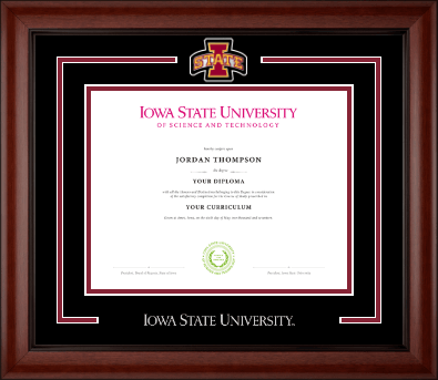 Iowa State University diploma frame - Pewter Spirit Medallion Diploma Frame in Cambridge