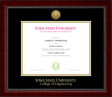 Iowa State University diploma frame - Gold Engraved Medallion Diploma Frame in Sutton