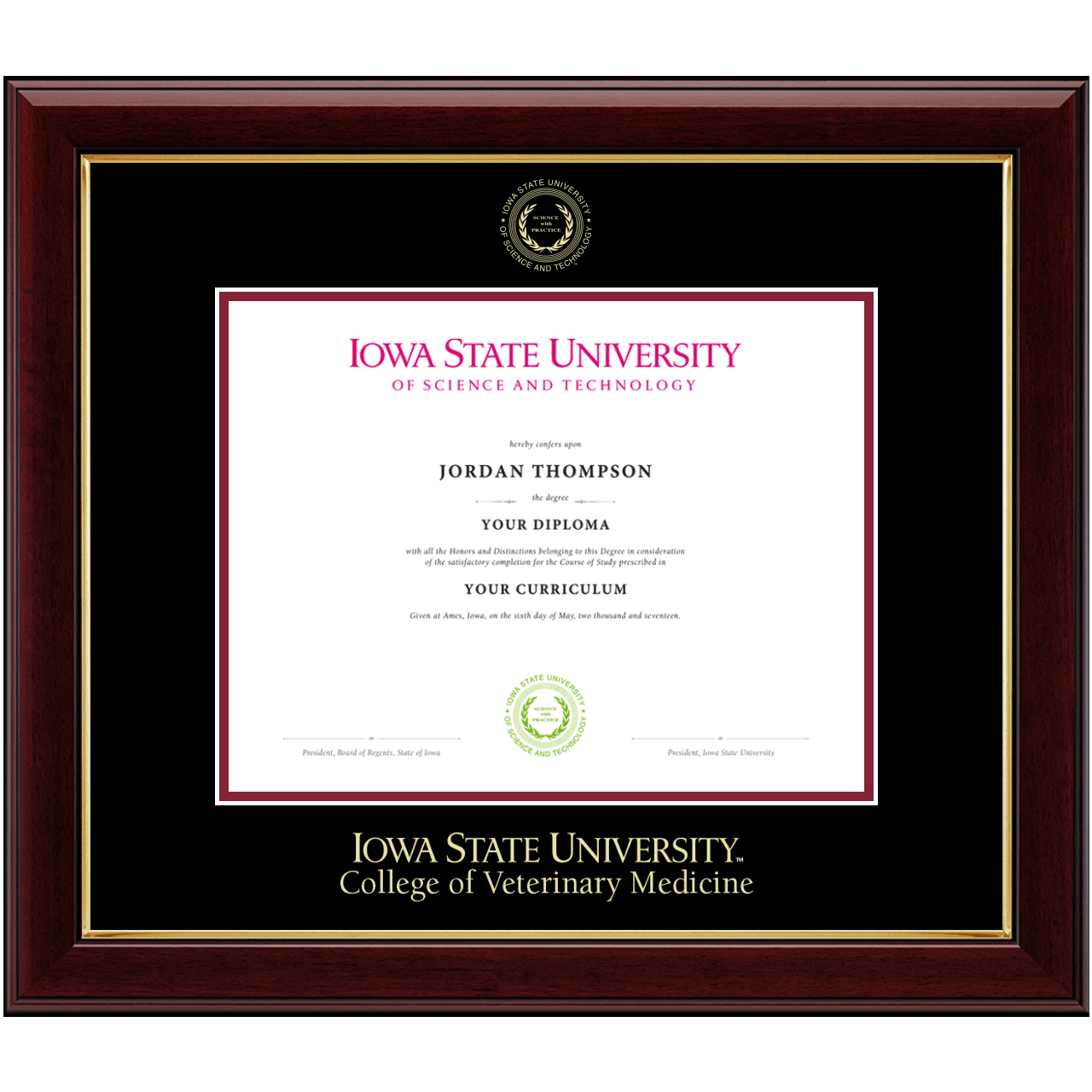 Gold Embossed Diploma Frame in Gallery Iowa State University - Item ...