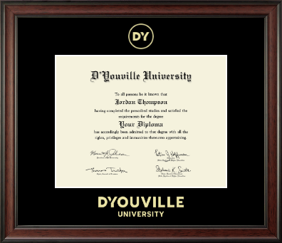 D'Youville University diploma frame - Gold Embossed Diploma Frame in Studio