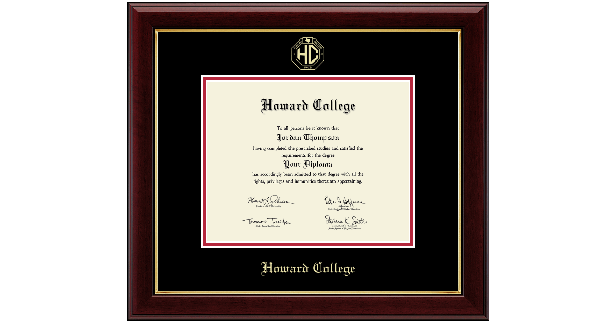 Gold Embossed Diploma Frame in Gallery Howard College San Angelo