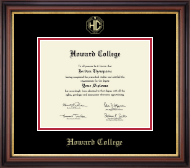 Howard College - San Angelo diploma frame - Gold Embossed Diploma Frame in Regency Gold