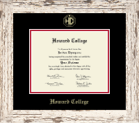 Howard College - Big Springs diploma frame - Gold Embossed Diploma Frame in Barnwood White