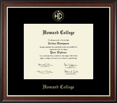 Howard College - San Angelo diploma frame - Gold Embossed Diploma Frame in Studio Gold