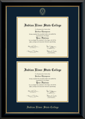 Indian River State College diploma frame - Double Diploma Frame in Onyx Gold