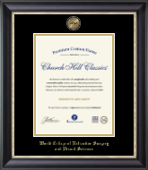 World College of Refractive Surgery and Visual Sciences certificate frame - Masterpiece Medallion Certificate Frame in Noir