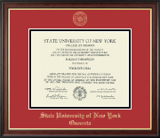 State University of New York - College at Oneonta diploma frame - Gold Embossed Diploma Frame in Studio Gold