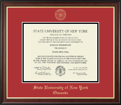 State University of New York - College at Oneonta diploma frame - Gold Embossed Diploma Frame in Studio Gold