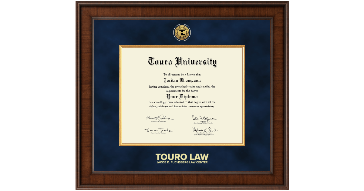 Touro Law Diploma Frames