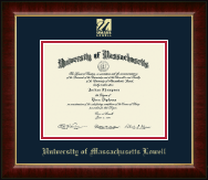 University of Massachusetts Lowell diploma frame - Gold Embossed Diploma Frame in Murano