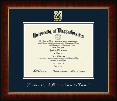 University of Massachusetts Lowell diploma frame - Gold Embossed Diploma Frame in Murano