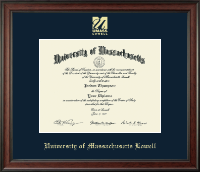 University of Massachusetts Lowell diploma frame - Gold Embossed Diploma Frame in Studio