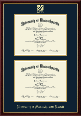 University of Massachusetts Lowell diploma frame - Double Diploma Frame in Galleria