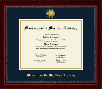 Massachusetts Maritime Academy diploma frame - Gold Engraved Medallion Diploma Frame in Sutton