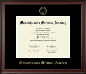 Massachusetts Maritime Academy diploma frame - Gold Embossed Diploma Frame in Studio