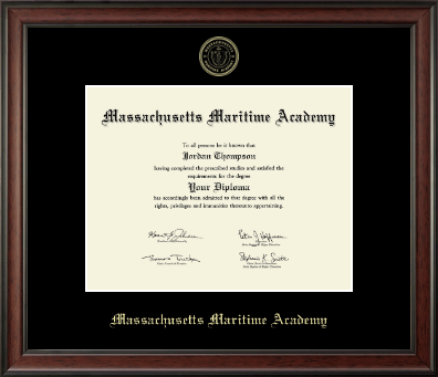 Massachusetts Maritime Academy diploma frame - Gold Embossed Diploma Frame in Studio