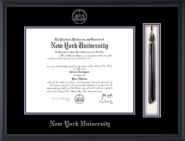 New York University diploma frame - Tassel & Cord Diploma Frame in Obsidian