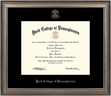 York College of Pennsylvania diploma frame - Silver Embossed Diploma Frame in Easton