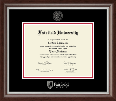 Fairfield University diploma frame - Silver Embossed Diploma Frame in Devonshire