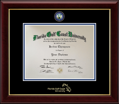 Florida Gulf Coast University diploma frame - Masterpiece Medallion Diploma Frame in Gallery