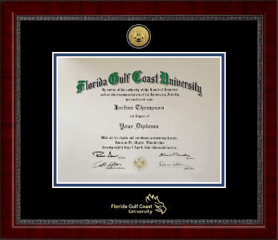 Florida Gulf Coast University diploma frame - Gold Engraved Medallion Diploma Frame in Sutton